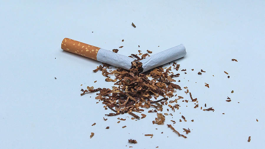 Eine zerbrochene Zigarette