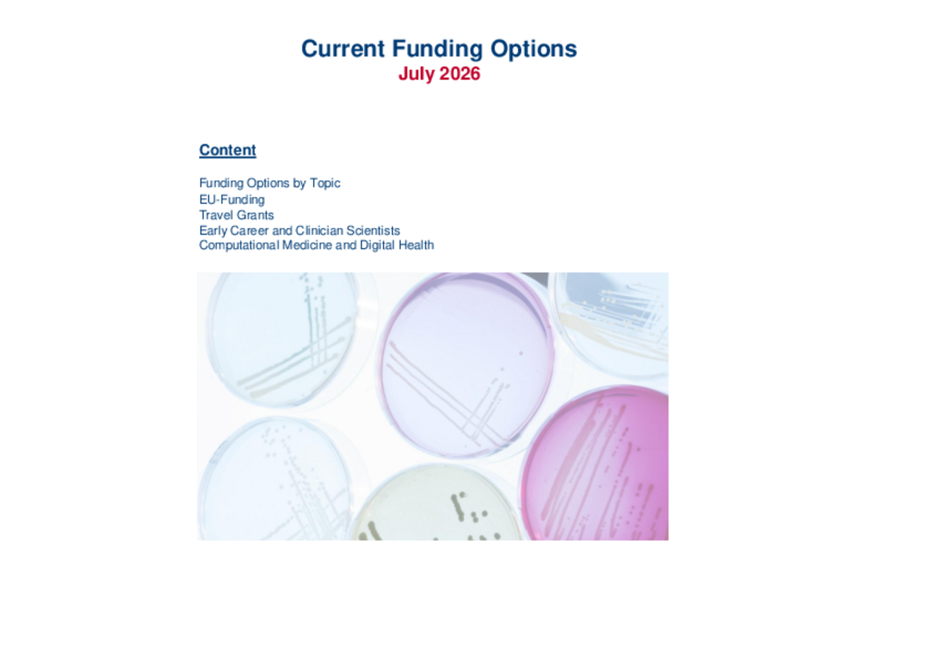 Funding Options July 2026