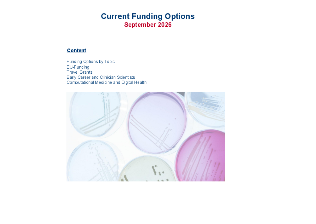 Funding Options September 2026
