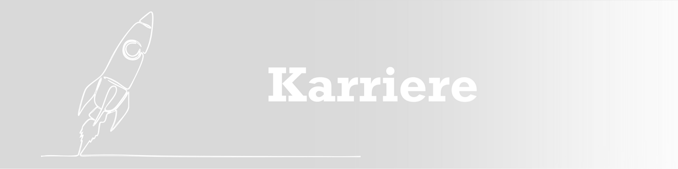 Header der Kategorie Karriere. Auf einem grauen Hintergrund steht die Bezeichnung "Karriere" daneben ist ein Icon das eine Rakete zeigt.